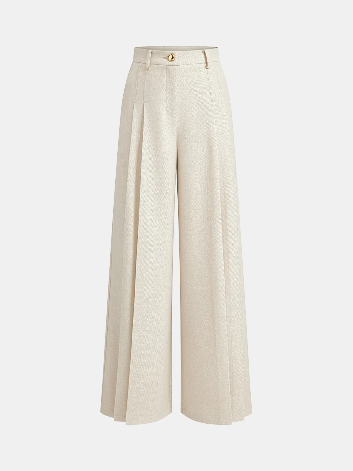 Mid-Waisted Pleated Wide-Leg Pants - Wholesalesil