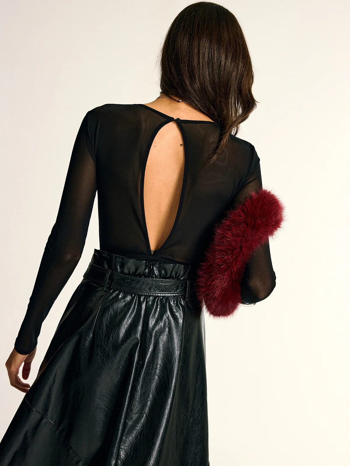 Long Sleeve Sheer Lace Mesh Bodysuit - Wholesalesil