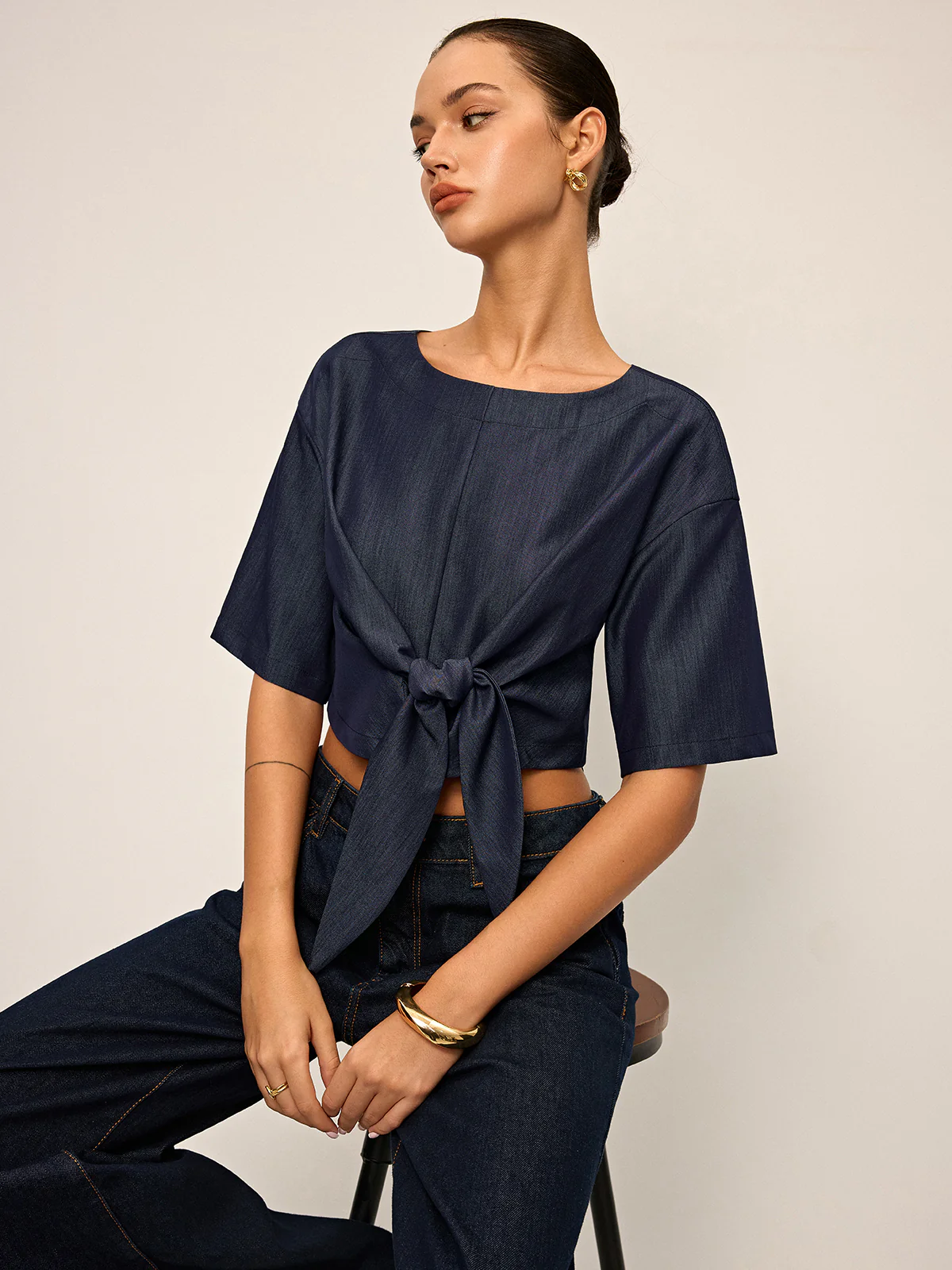 Tie-Front Crop Top - Wholesalesil