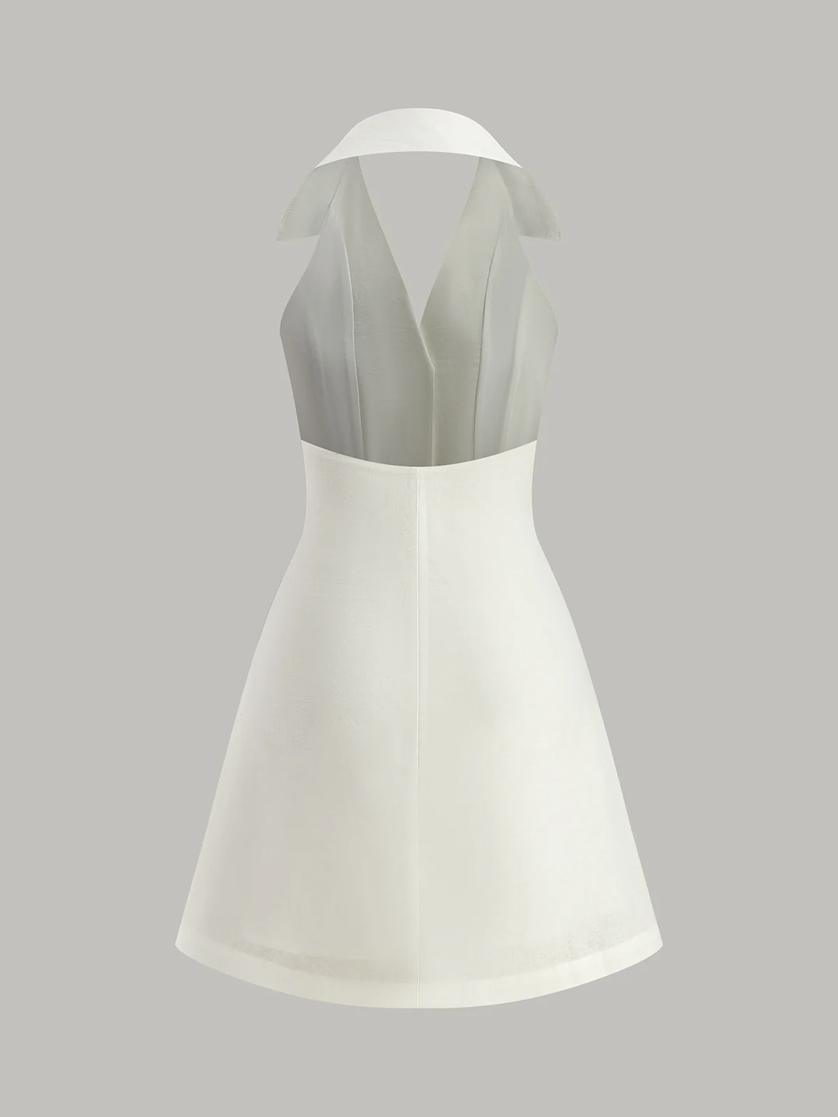 Halter Collar Button-Up Mini Dress - Wholesalesil