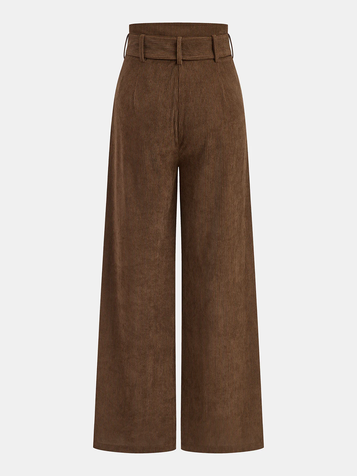 Belted Corduroy Wide-Leg Pants - Wholesalesil