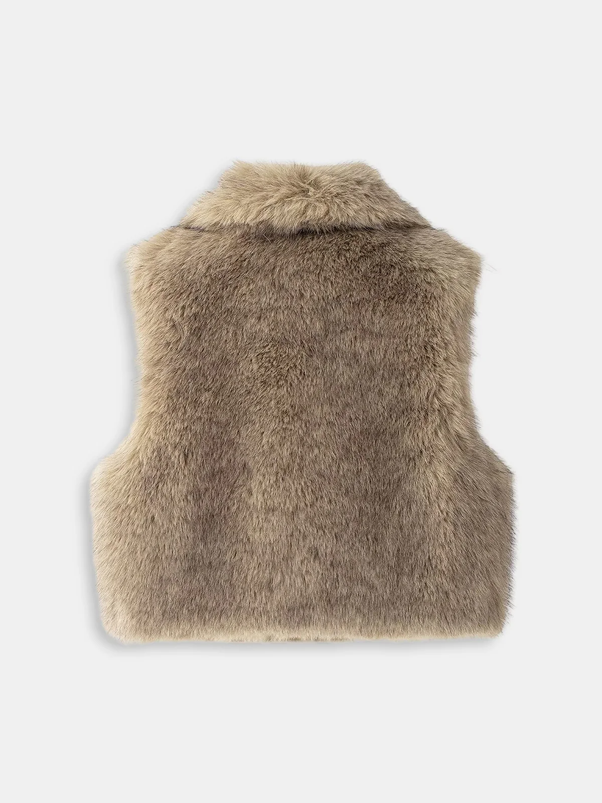 Faux Fur Sleeveless Vest without Belt - Wholesalesil