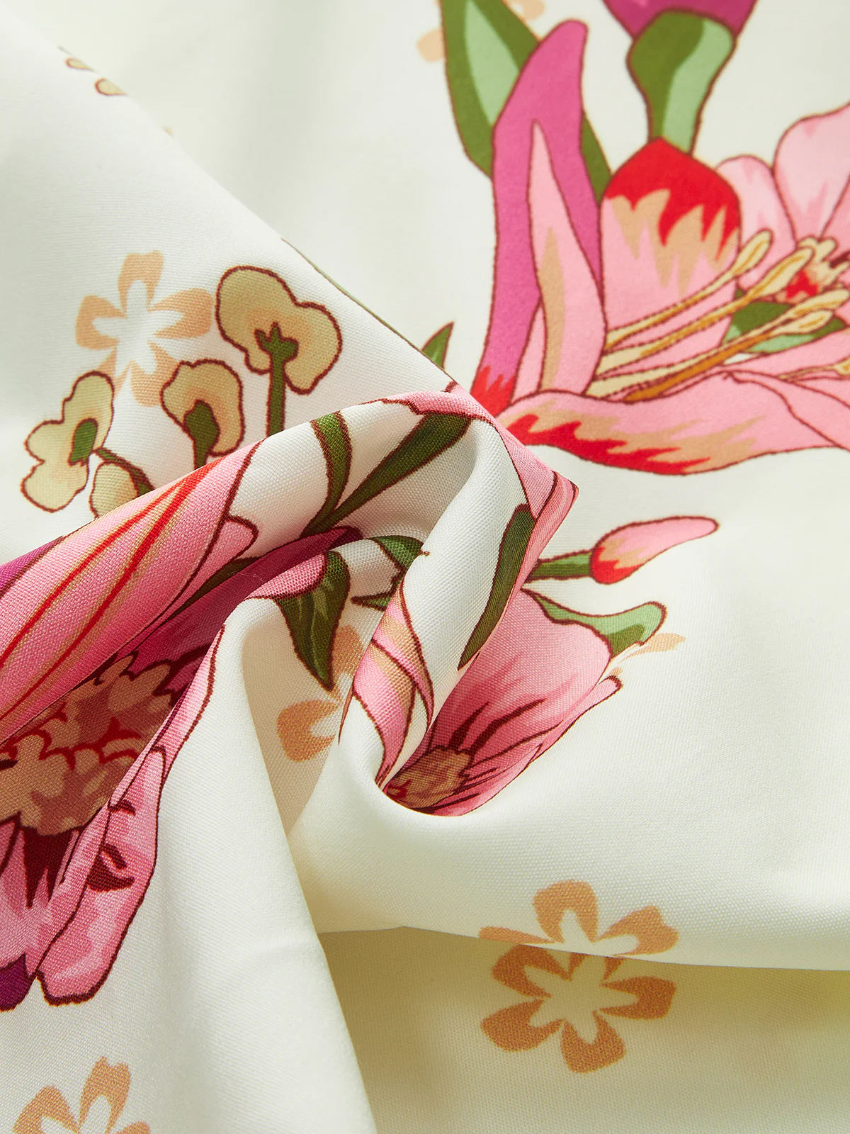 Floral Print V-Neck Tie-Back Bodysuit - Wholesalesil