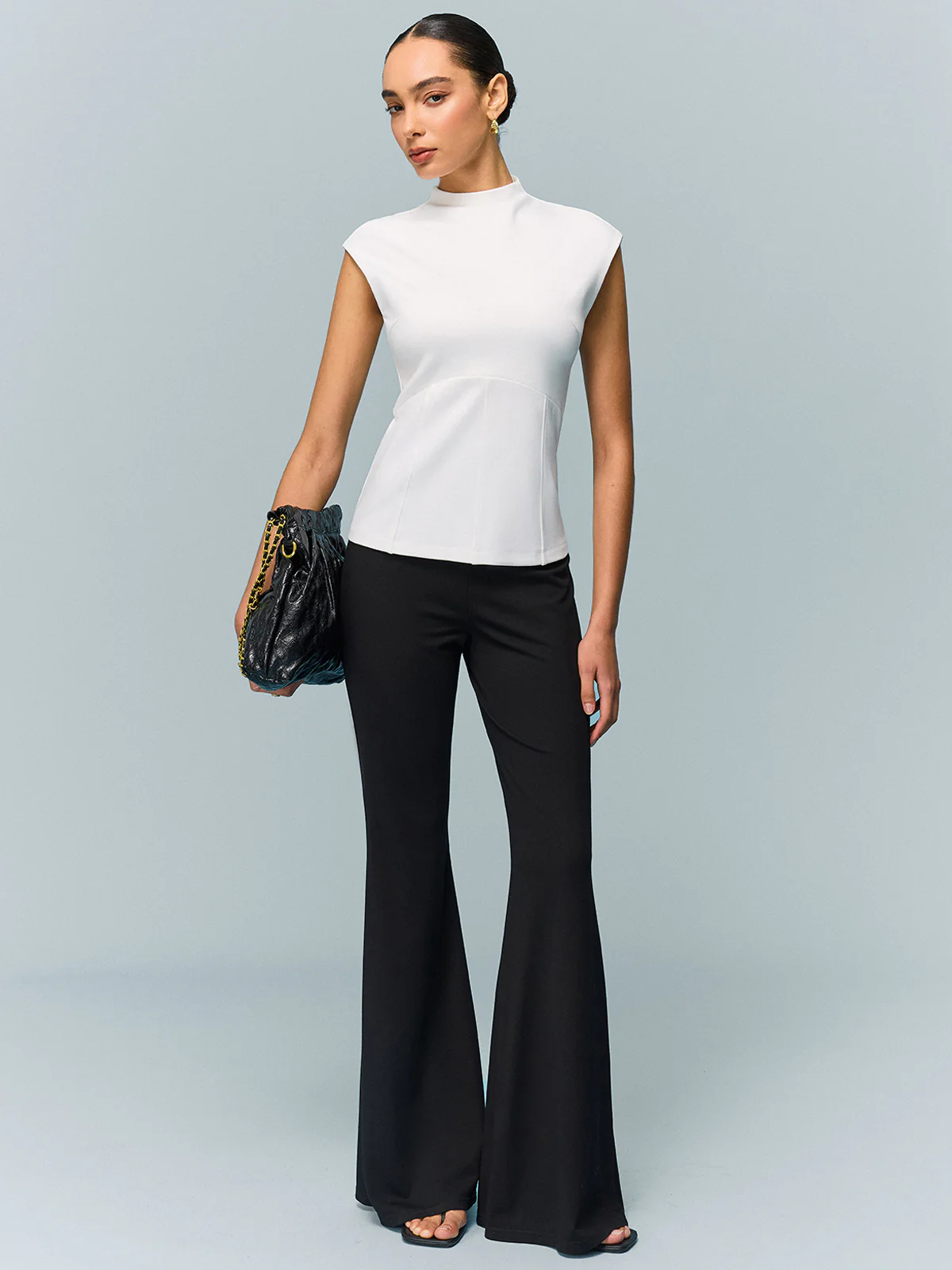 Mock Neck Corset Top - Wholesalesil