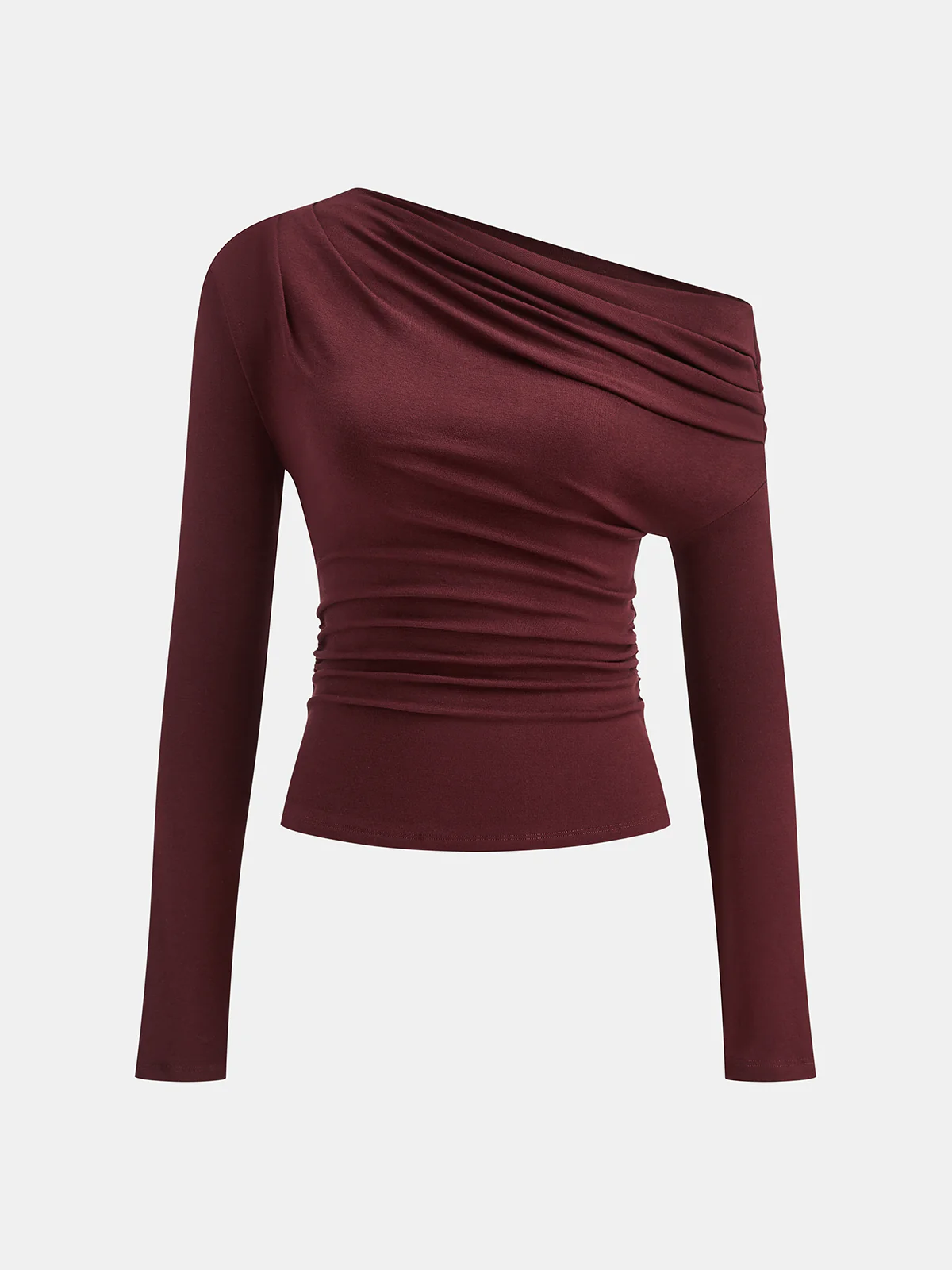 Asymmetric Draped One-Shoulder T-Shirt - Wholesalesil