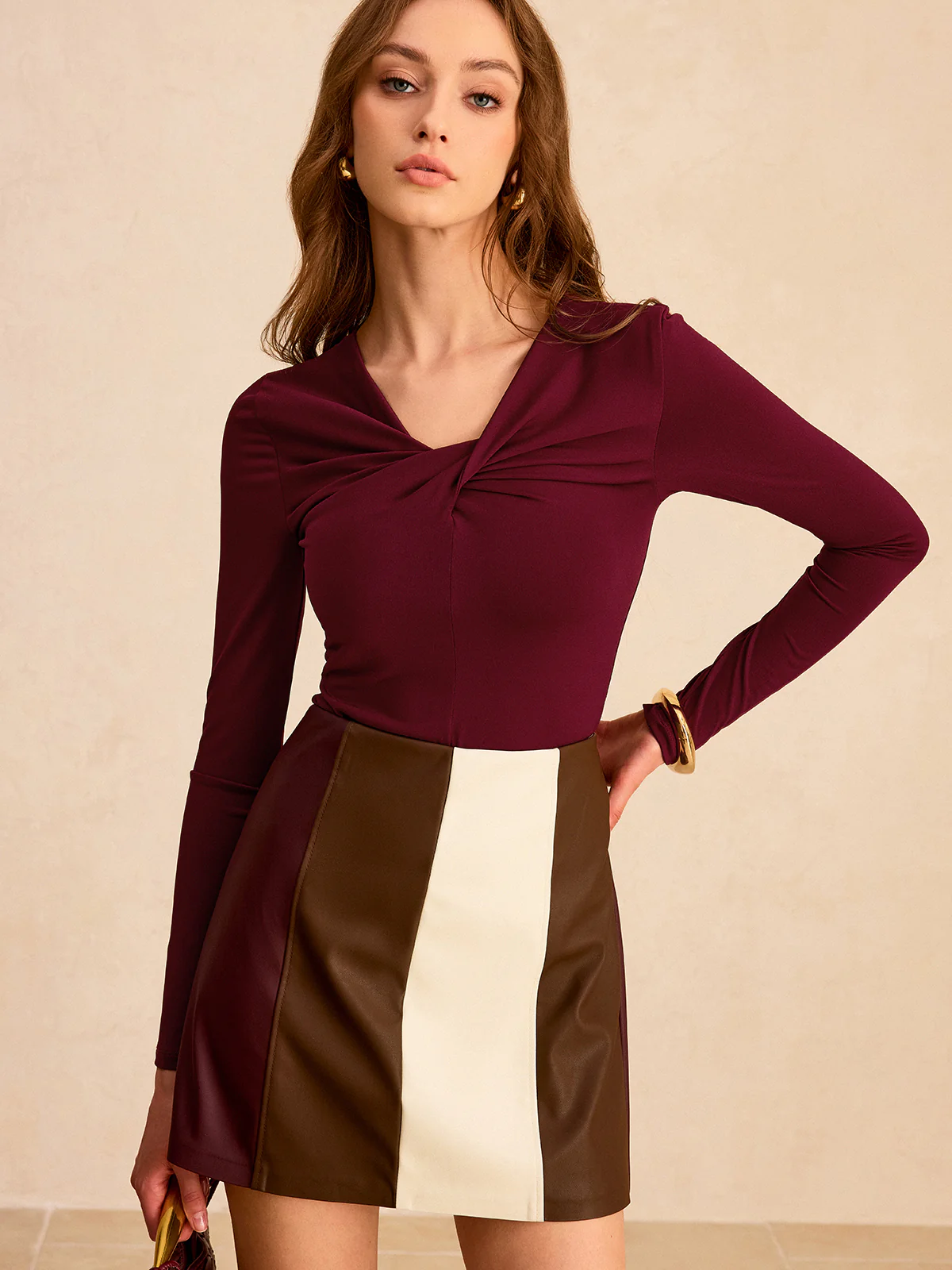 Twist Long Sleeve Blouse - Wholesalesil