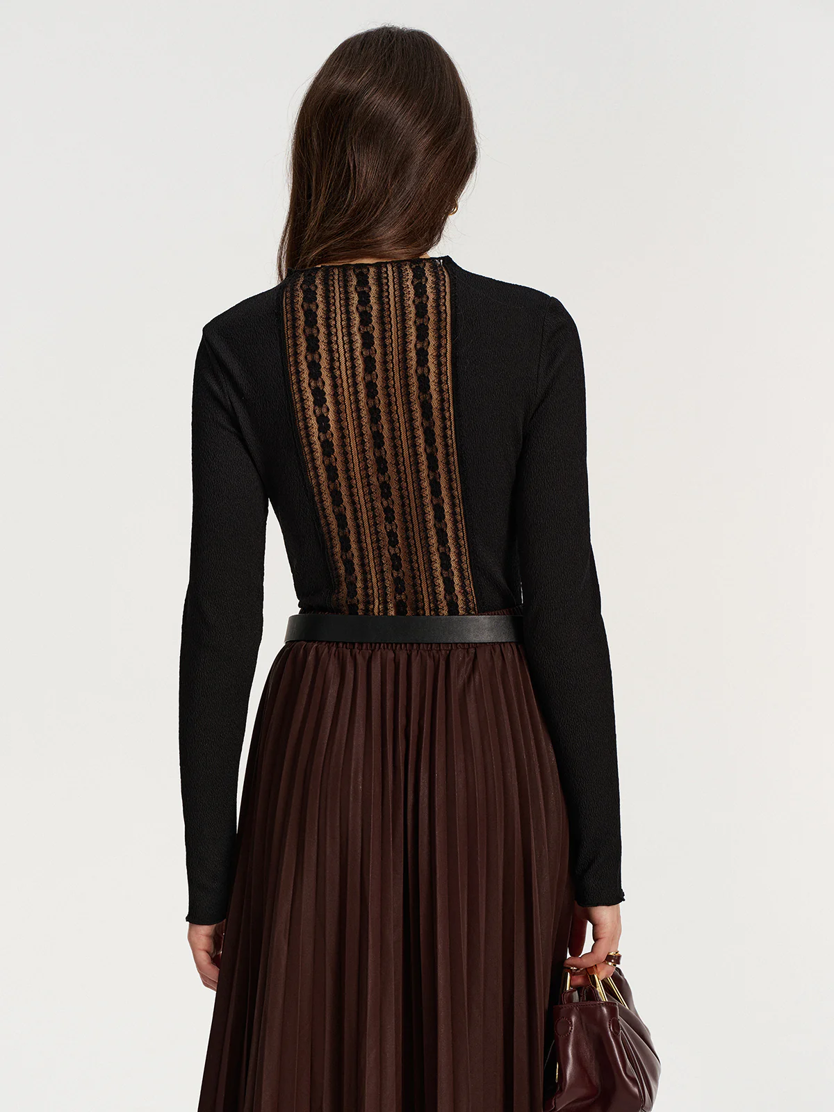 Lace Panel Textured Top - Wholesalesil