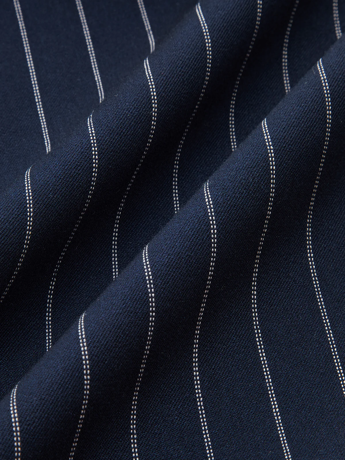 Metal Button Asymmetric Placket Pinstripe Wide-Leg Pants - Wholesalesil