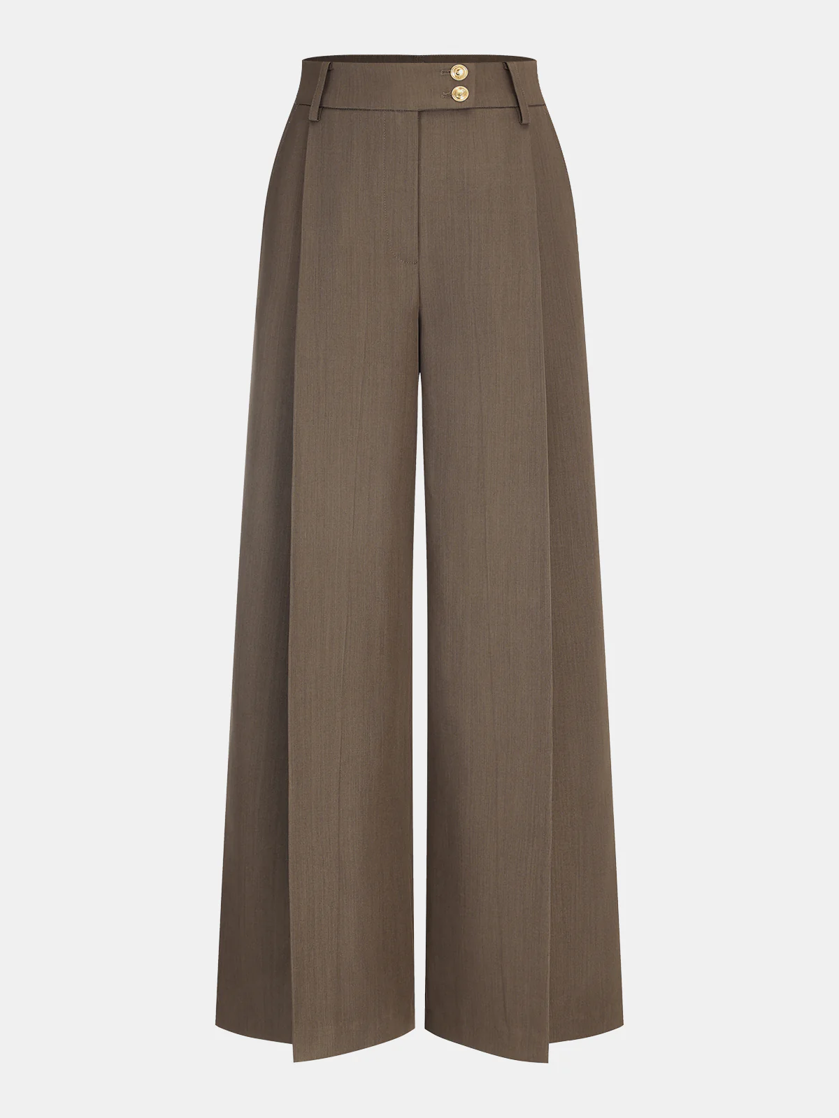 High-Waist Pleated Wide-Leg Pants - Wholesalesil