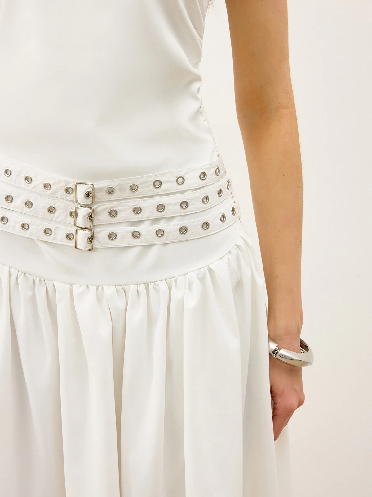 Boat Neck Multi-Belt Low-Waist Maxi Dress - Wholesalesil