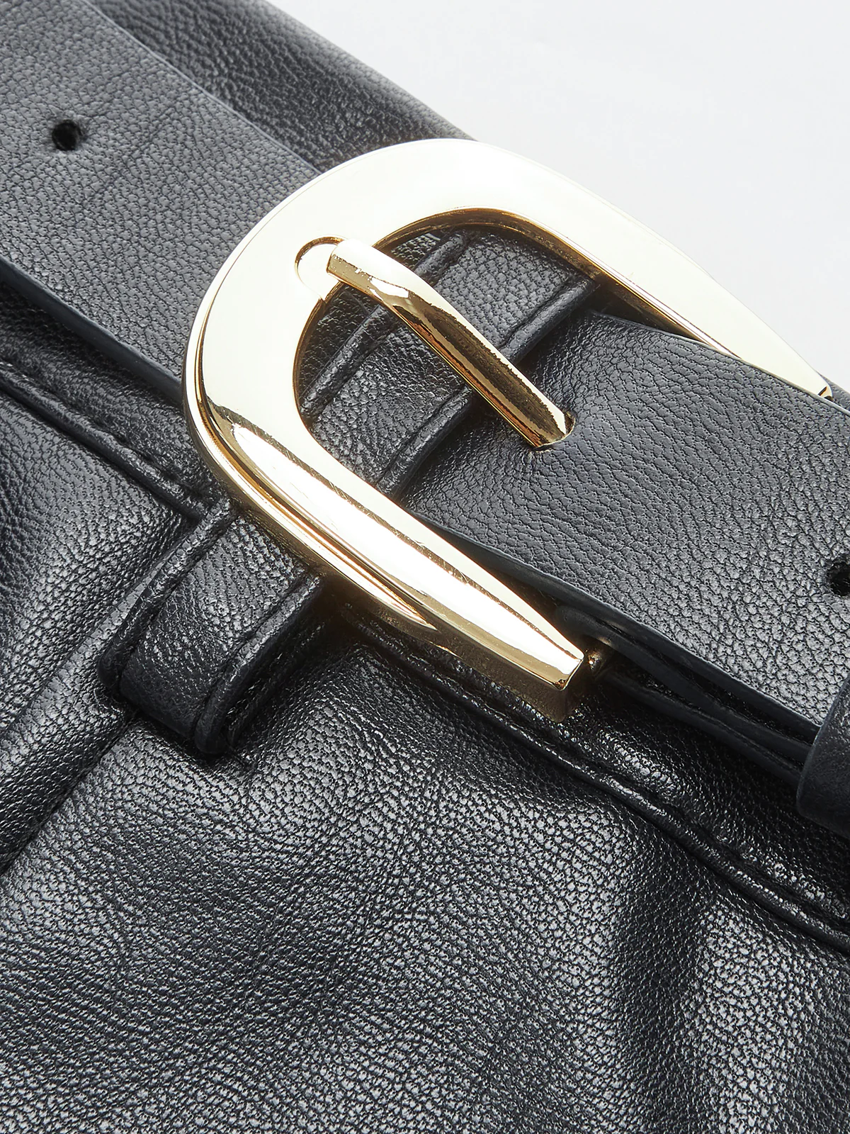 Belted Faux Leather Mini Skirt - Wholesalesil