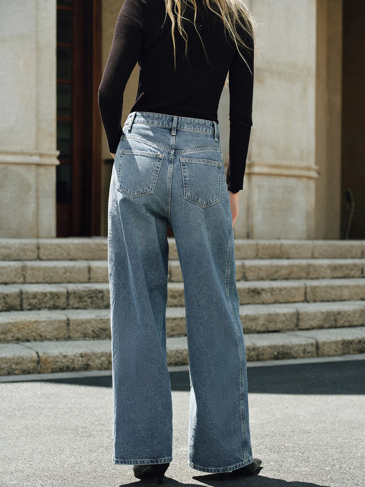 High-Waist Straight-Leg Denim Jeans - Wholesalesil