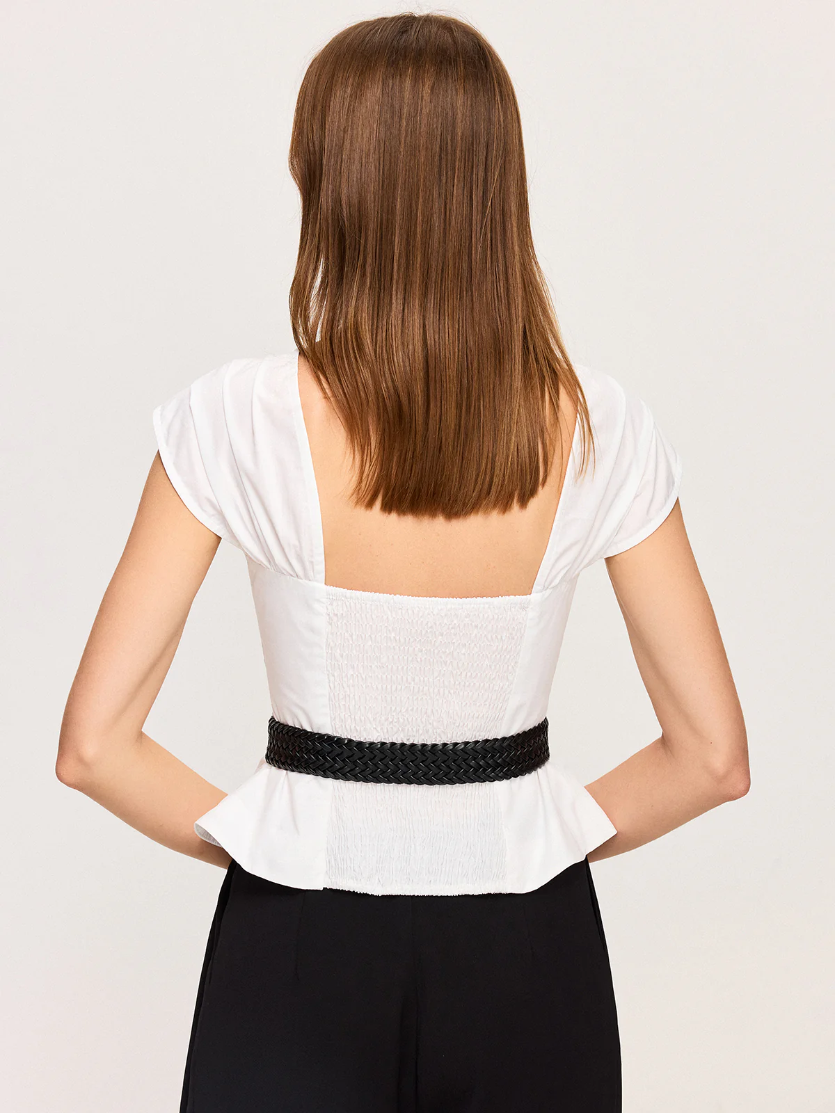 Belted Ruched Top - Wholesalesil