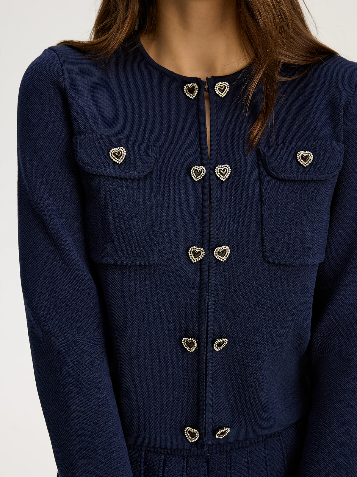 Heart Pair Button Cardigan - Wholesalesil