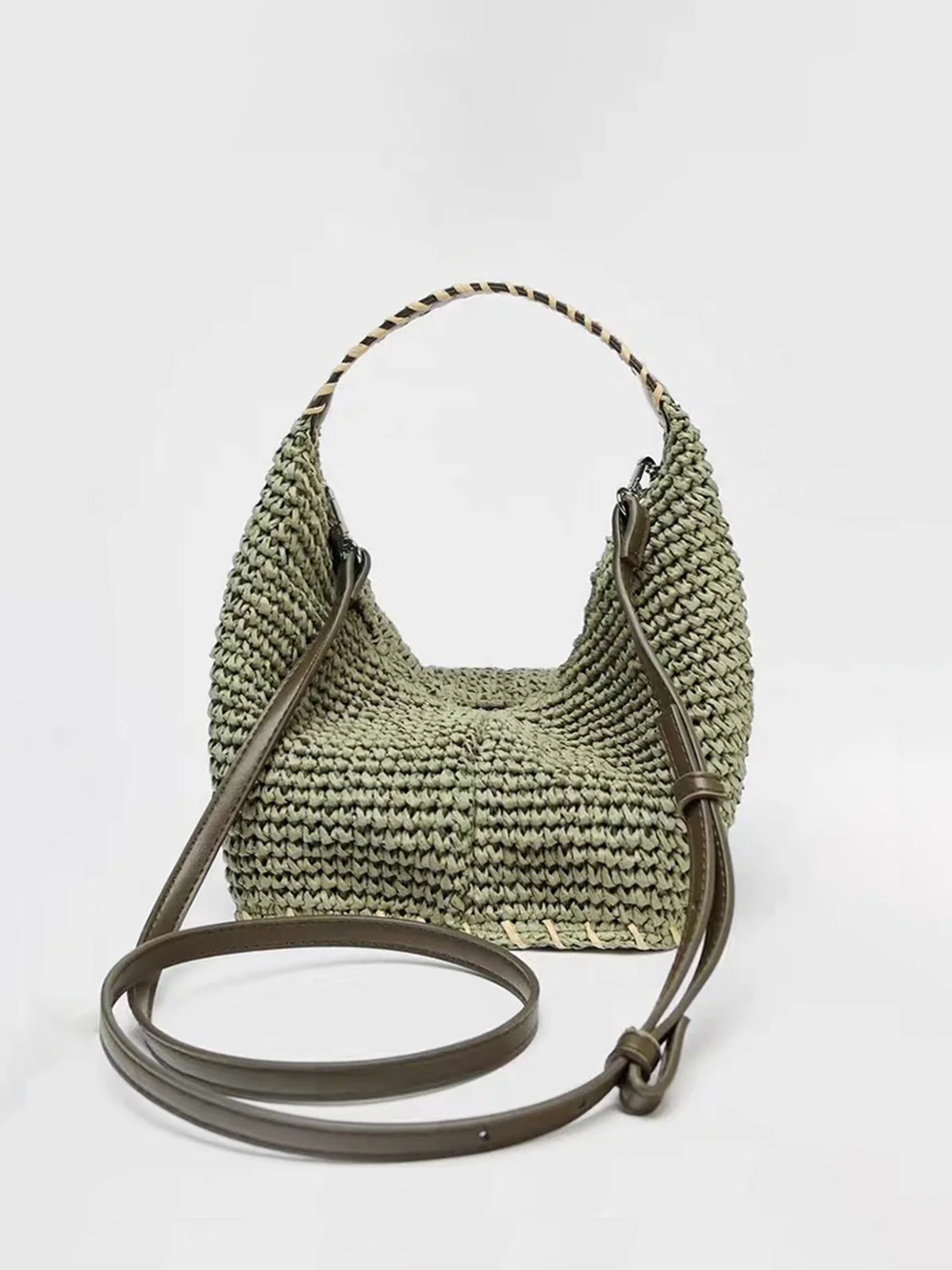 Woven Straw Hobo Bag - Wholesalesil