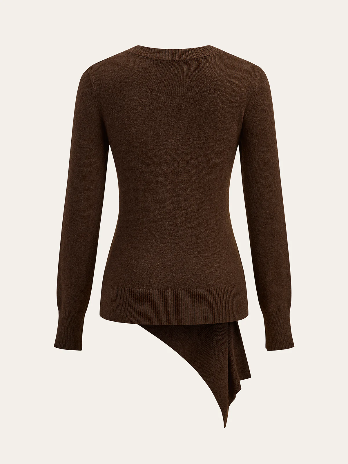 Metal Floral Wool Blend Asymmetric Sweater - Wholesalesil