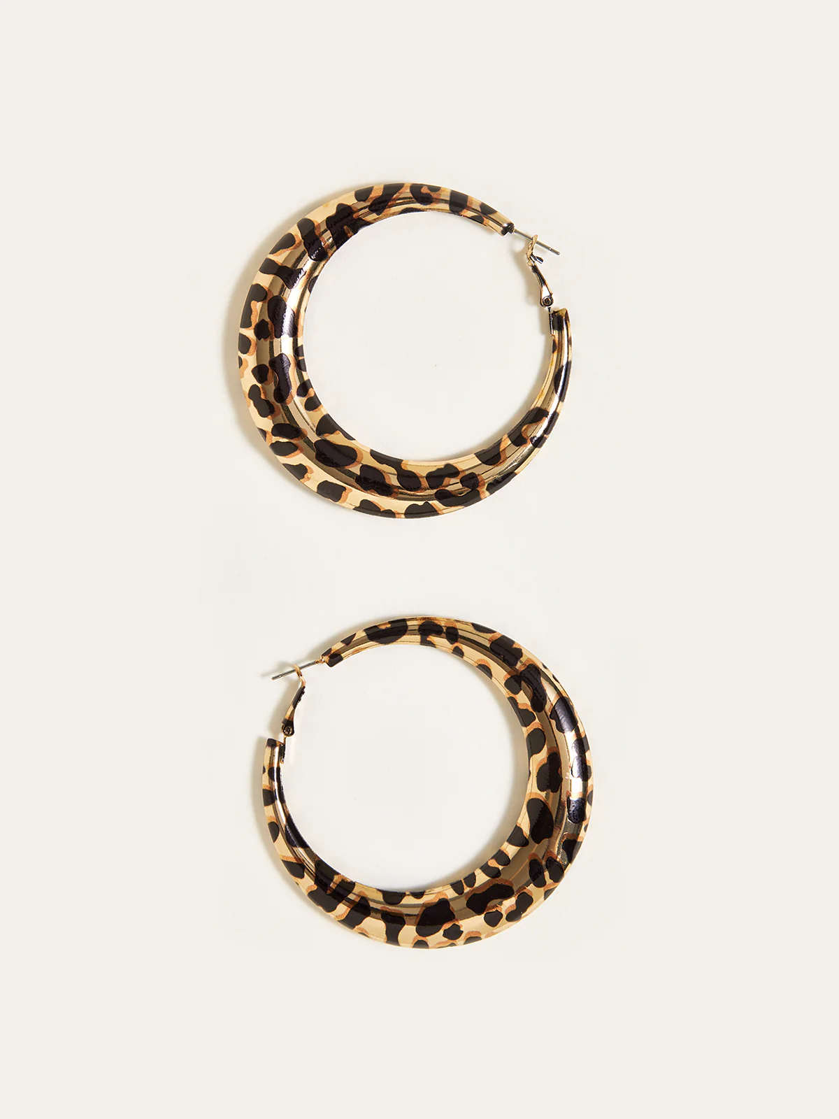 Leopard Print Hoop Earrings - Wholesalesil