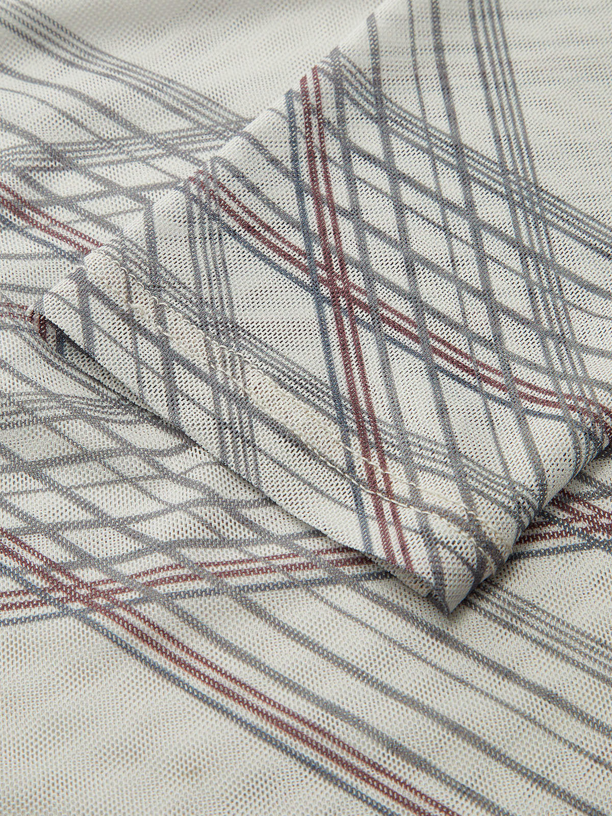 Striped Semi-Sheer Long Sleeve Blouse - Wholesalesil