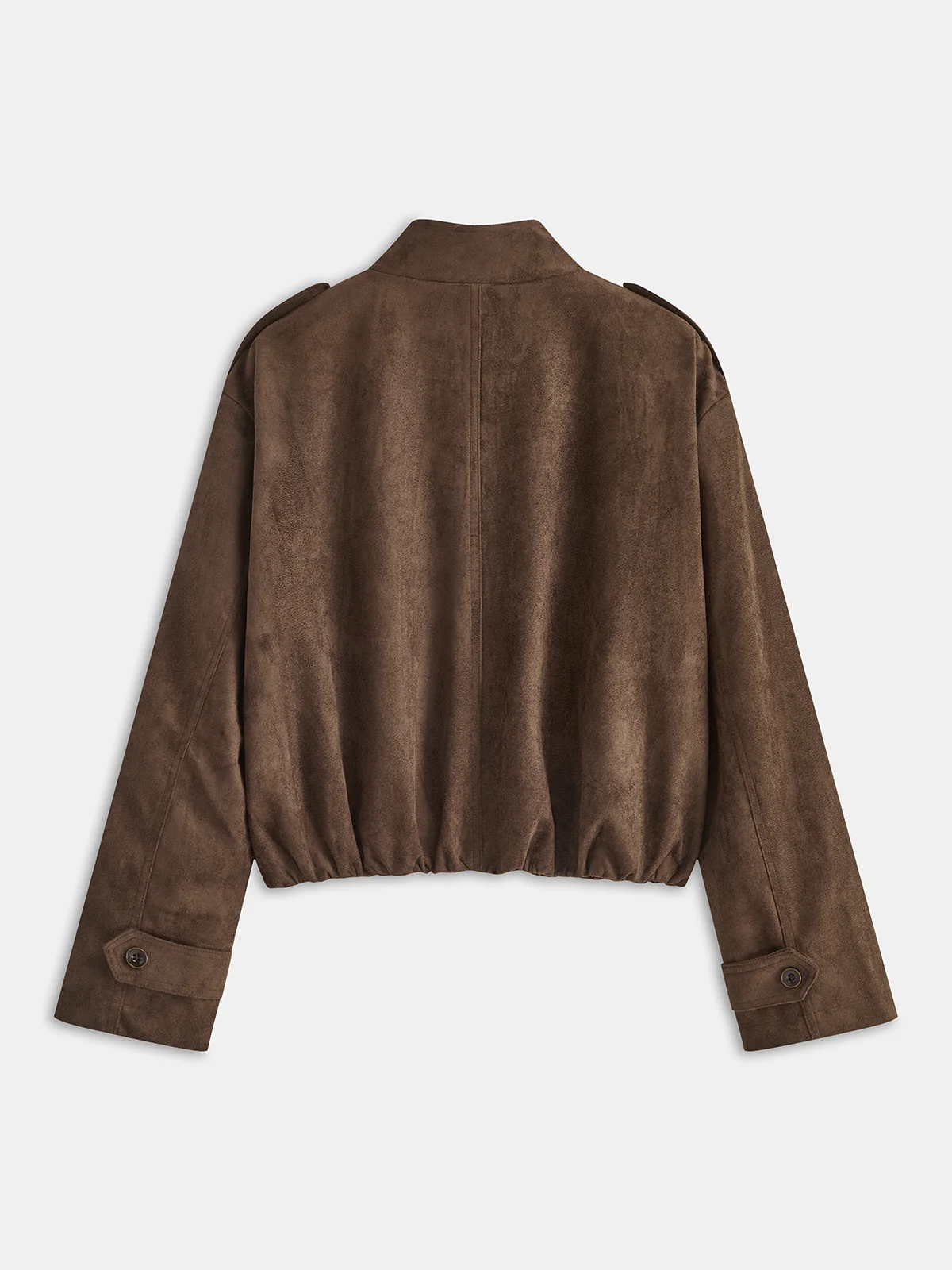 Faux Suede Cropped Biker Jacket - Wholesalesil