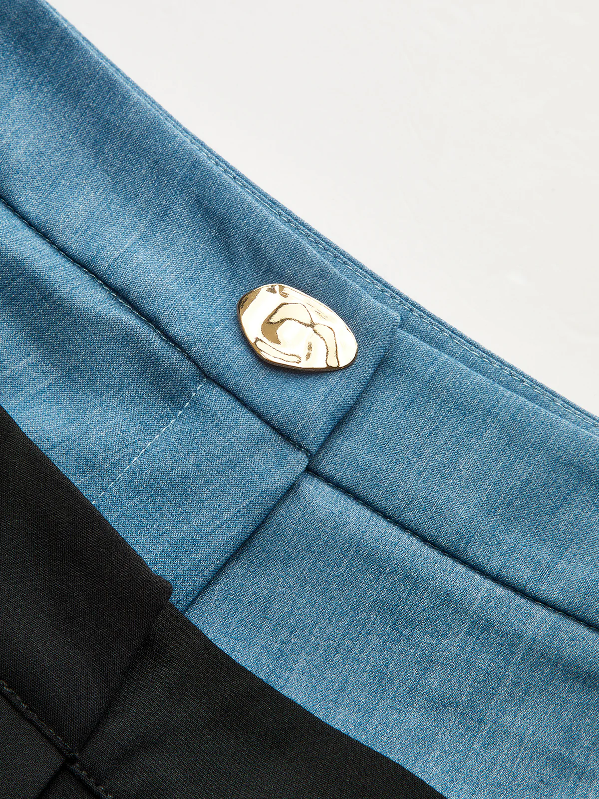 Contrast Waistband Straight-Leg Pants - Wholesalesil