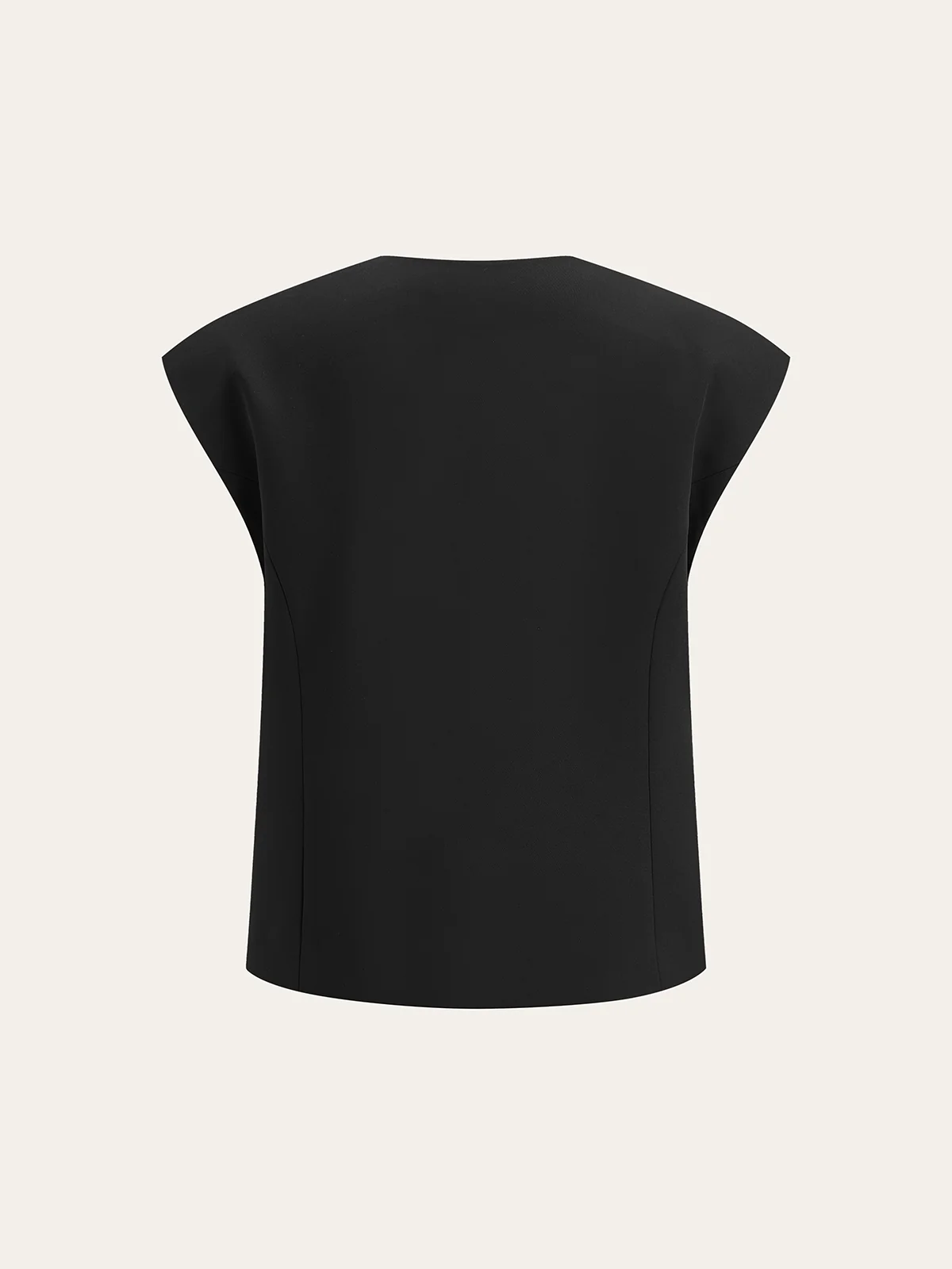 Metal Detail Cap Sleeve Vest - Wholesalesil