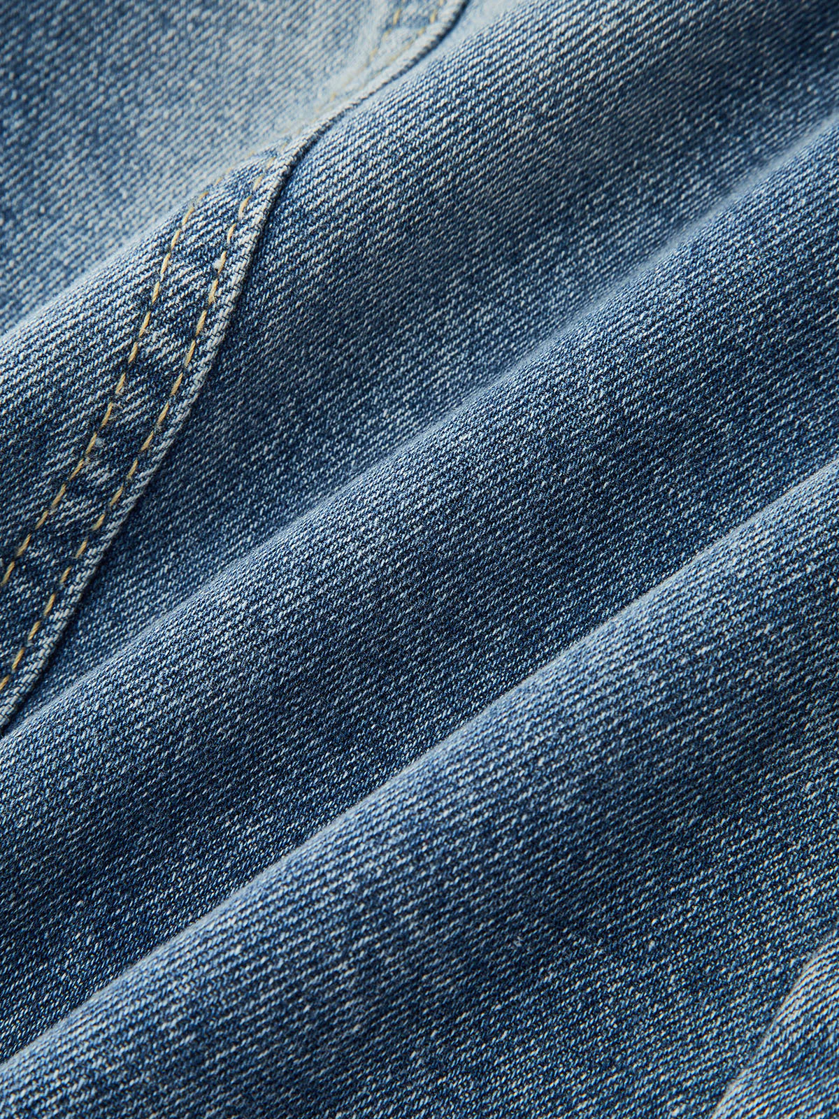 Denim Asymmetric Button Pants - Wholesalesil