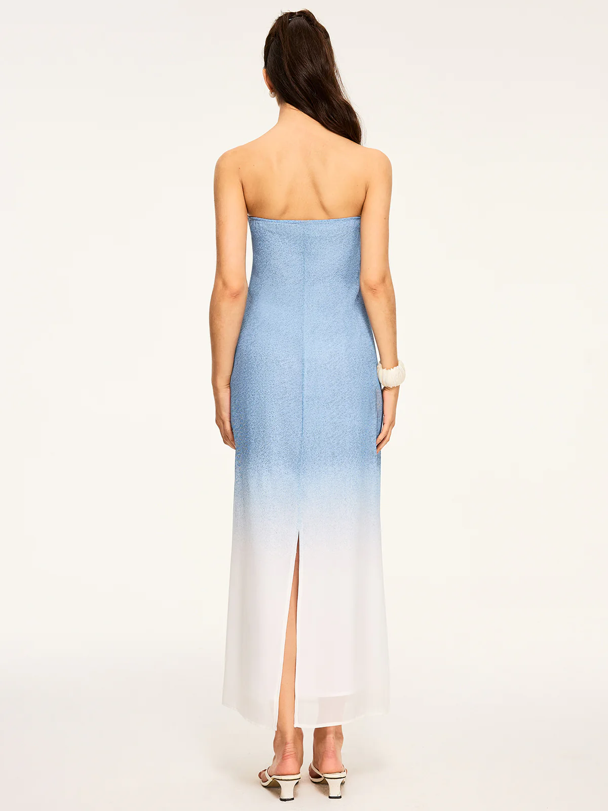 Gradient Strapless Maxi Slit Dress - Wholesalesil