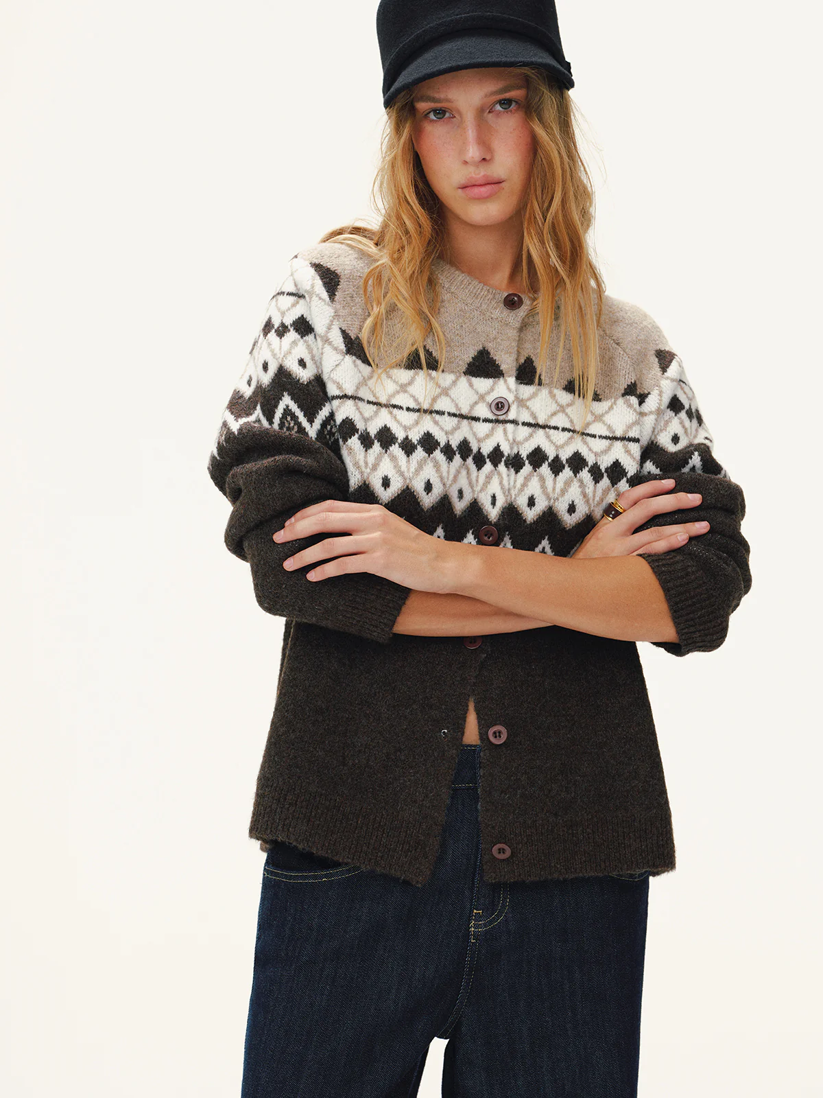 Wool-Blend Fair Isle Cardigan - Wholesalesil