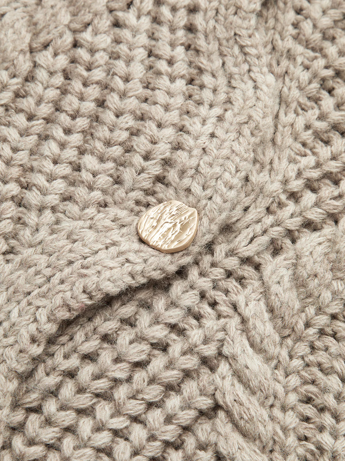 Wool Blend Cable Knit Cardigan - Wholesalesil