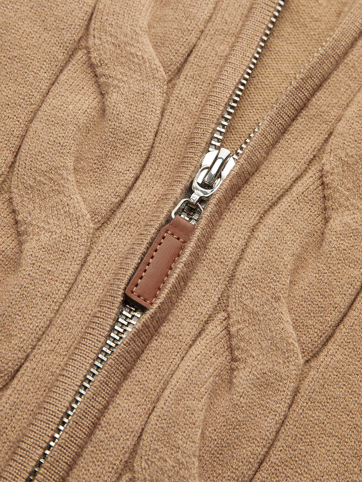 Cable Knit Zip-Up Cardigan - Wholesalesil