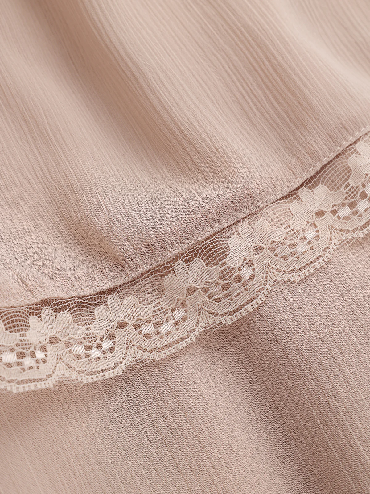 Lace Trim Chiffon Tiered Maxi Dress - Wholesalesil