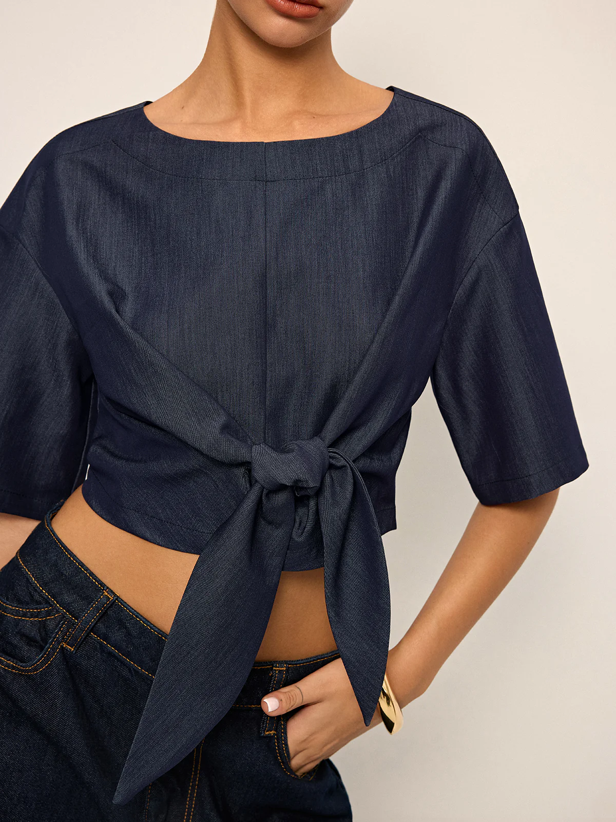 Tie-Front Crop Top - Wholesalesil