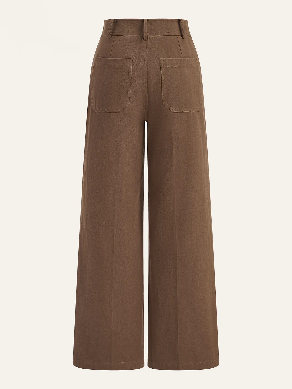 Cotton Mid-Waist Wide-Leg Pants - Wholesalesil