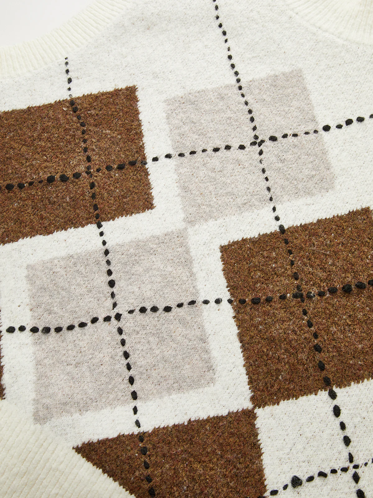 Argyle Turtleneck Knit Vest - Wholesalesil