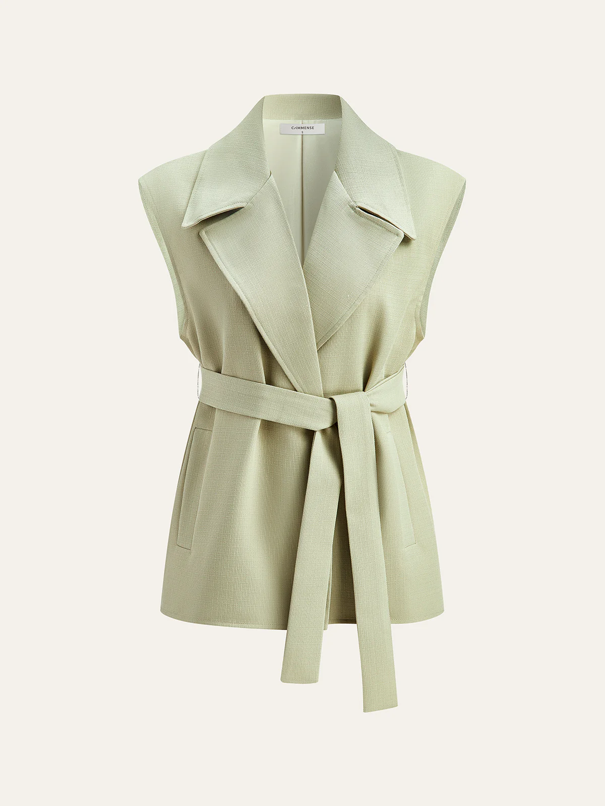 Belted Pocketed Vest - Wholesalesil