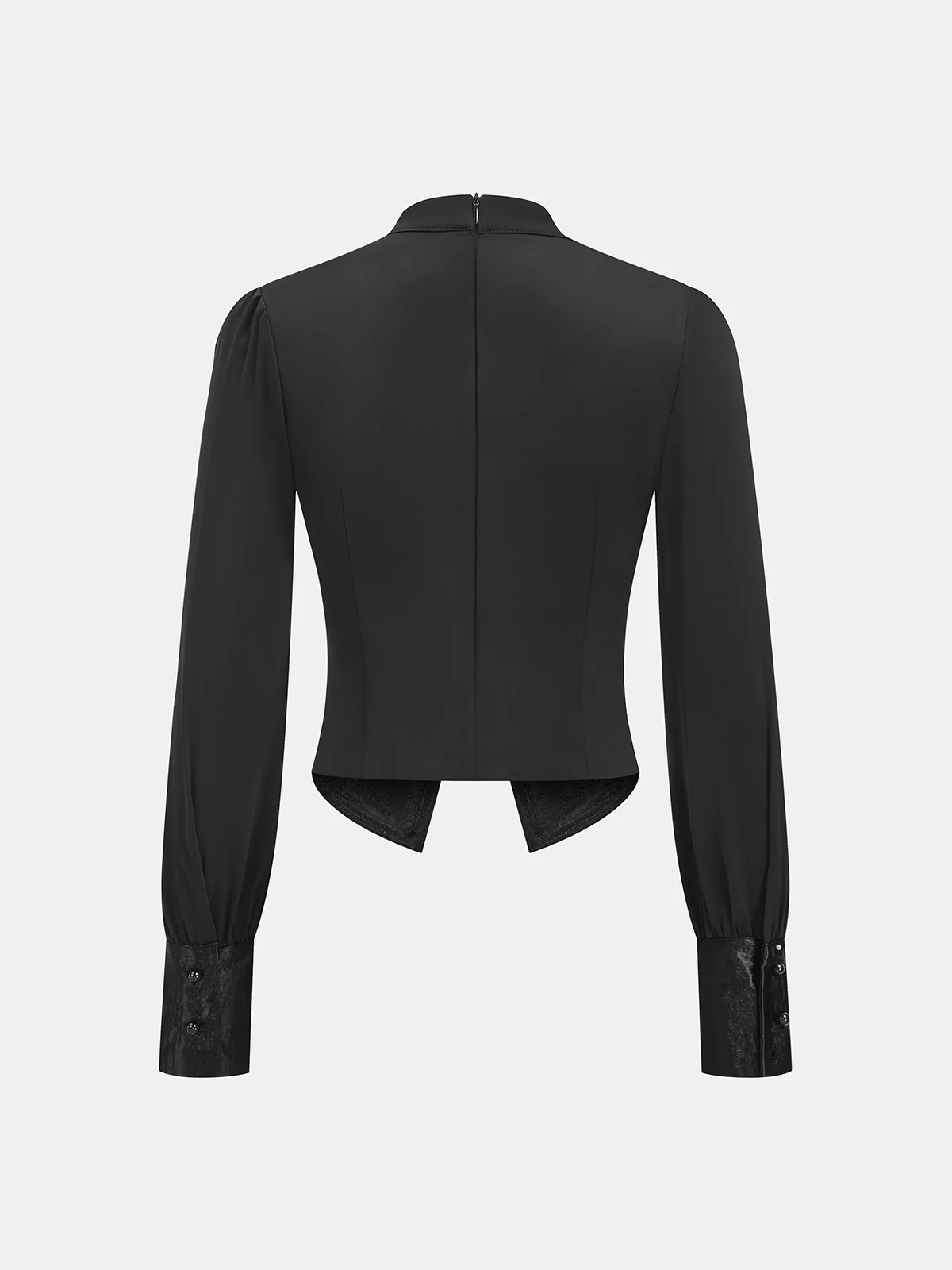 Satin Twisted Front Cropped Blouse - Wholesalesil