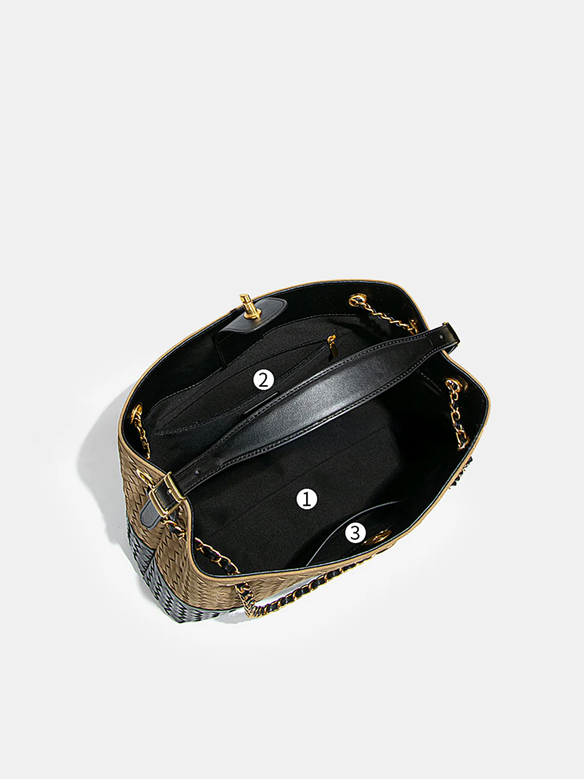 Two-Tone Woven Hobo Bag - Wholesalesil