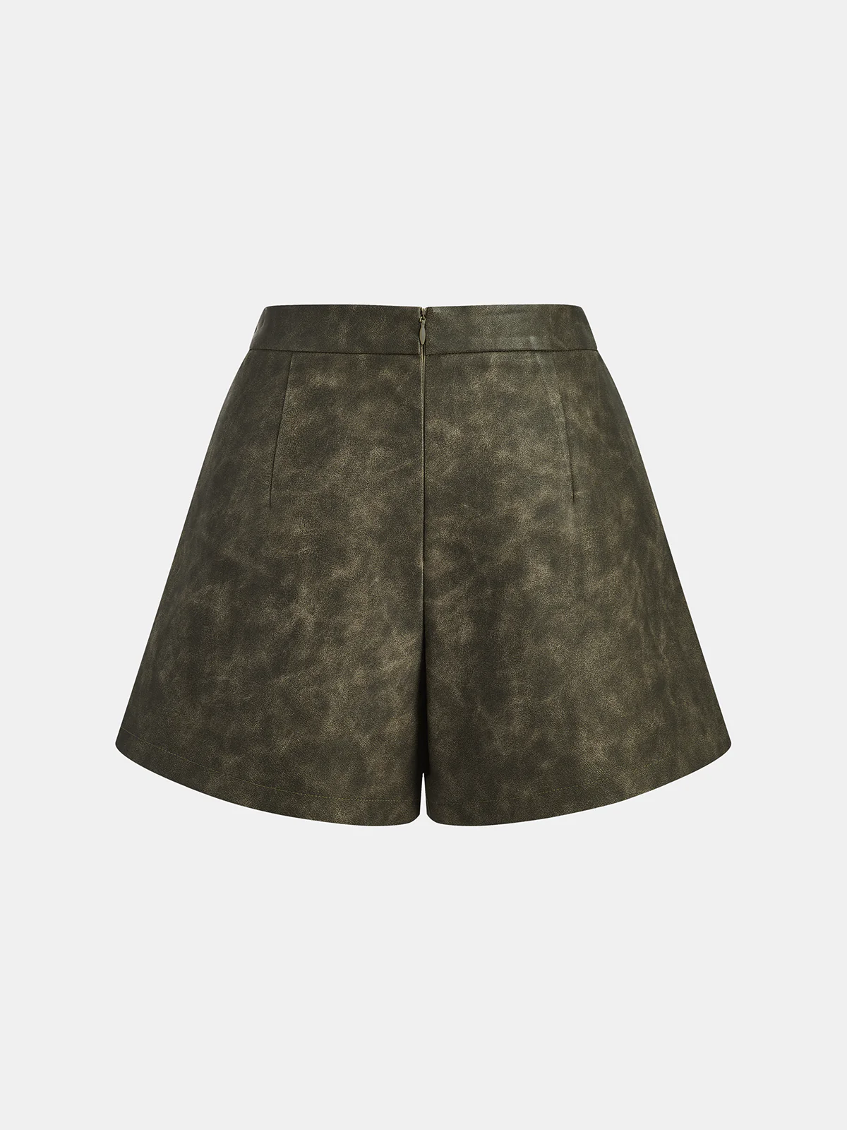 Faux Leather Pleated Shorts - Wholesalesil