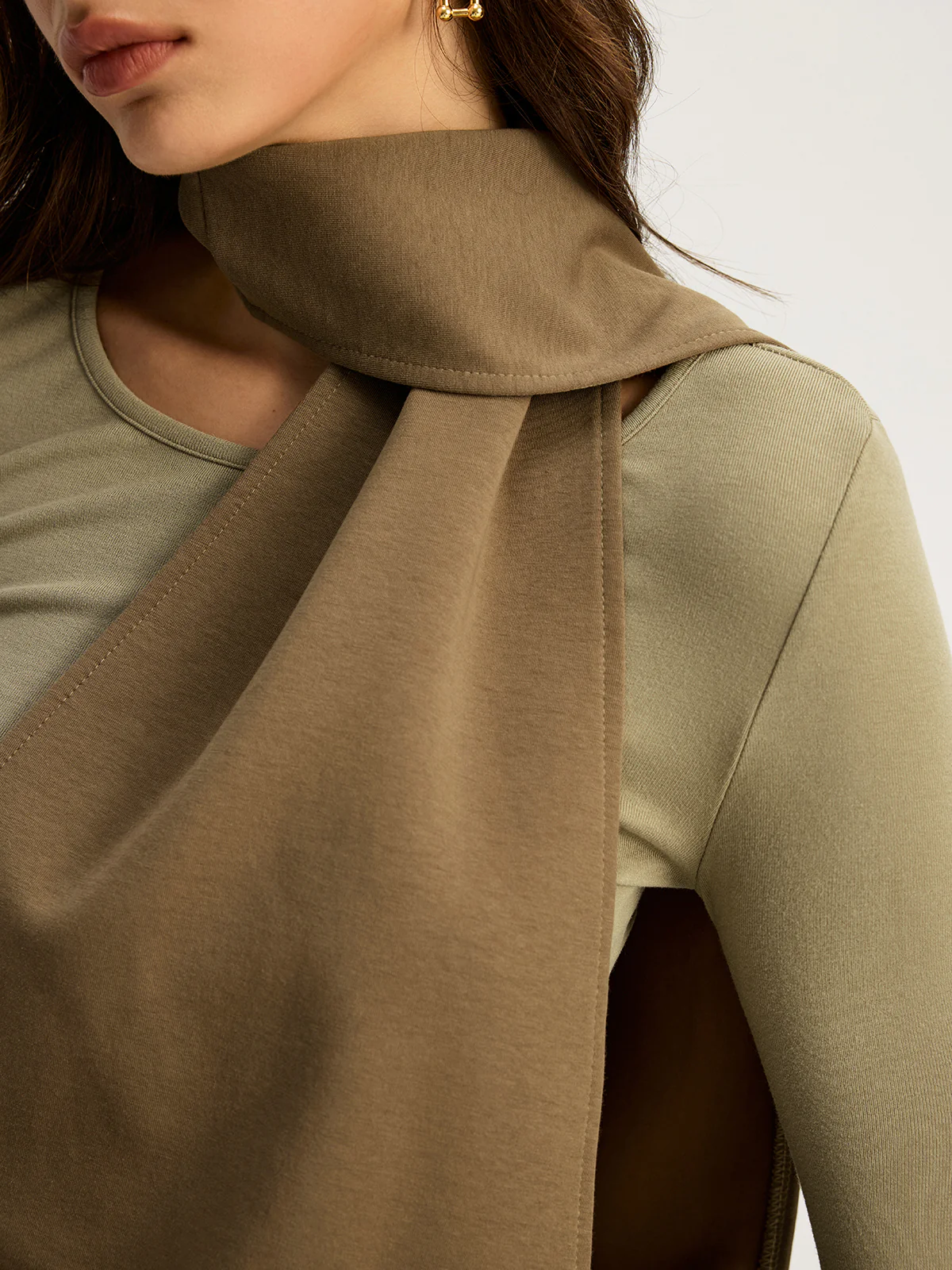 2 in 1 Long Sleeve Halter Neck Belted Maxi Dress - Wholesalesil