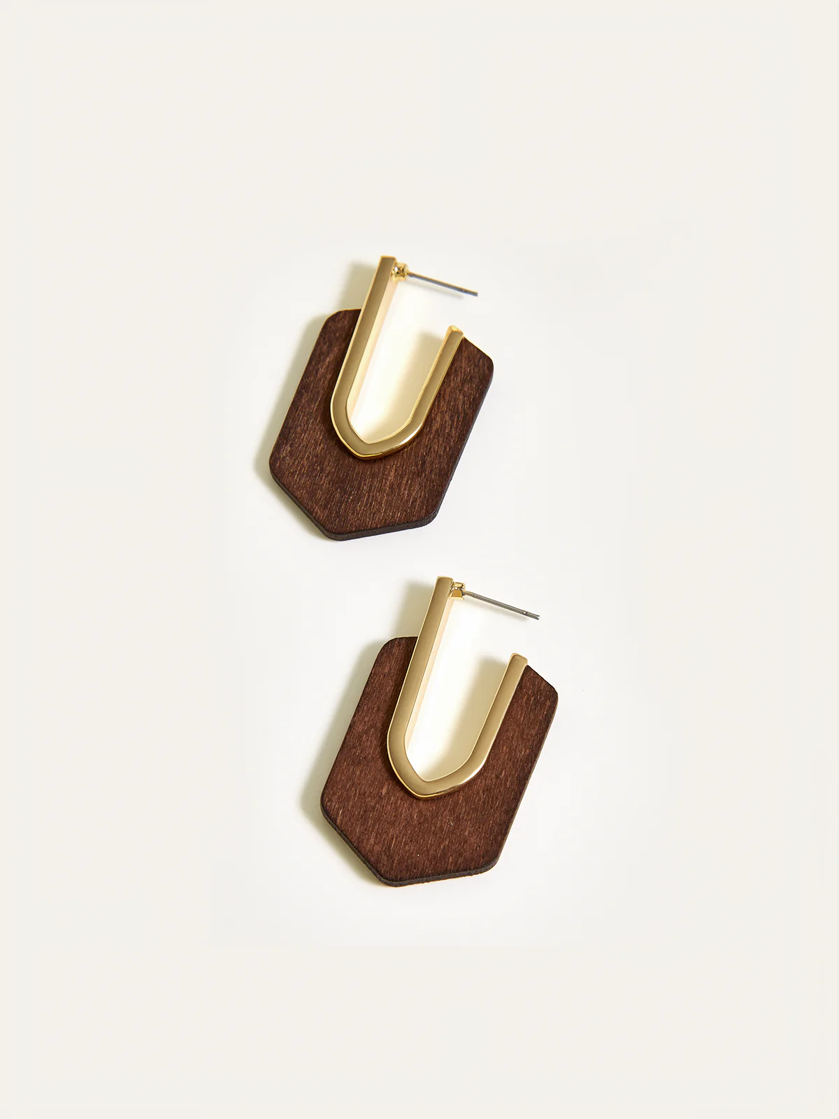 Wood Geometric Earrings - Wholesalesil