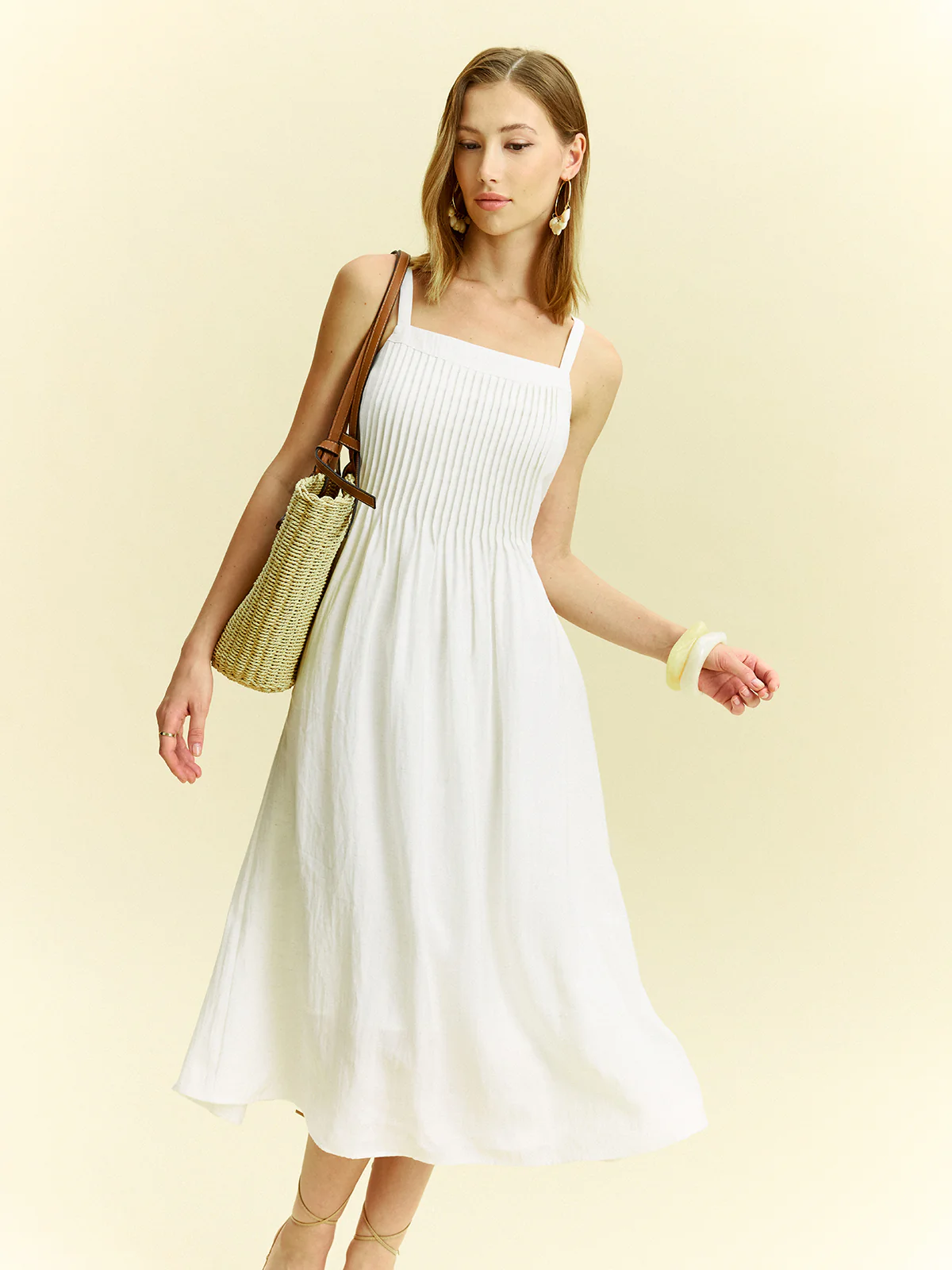 Pleated Midi Dress - Wholesalesil