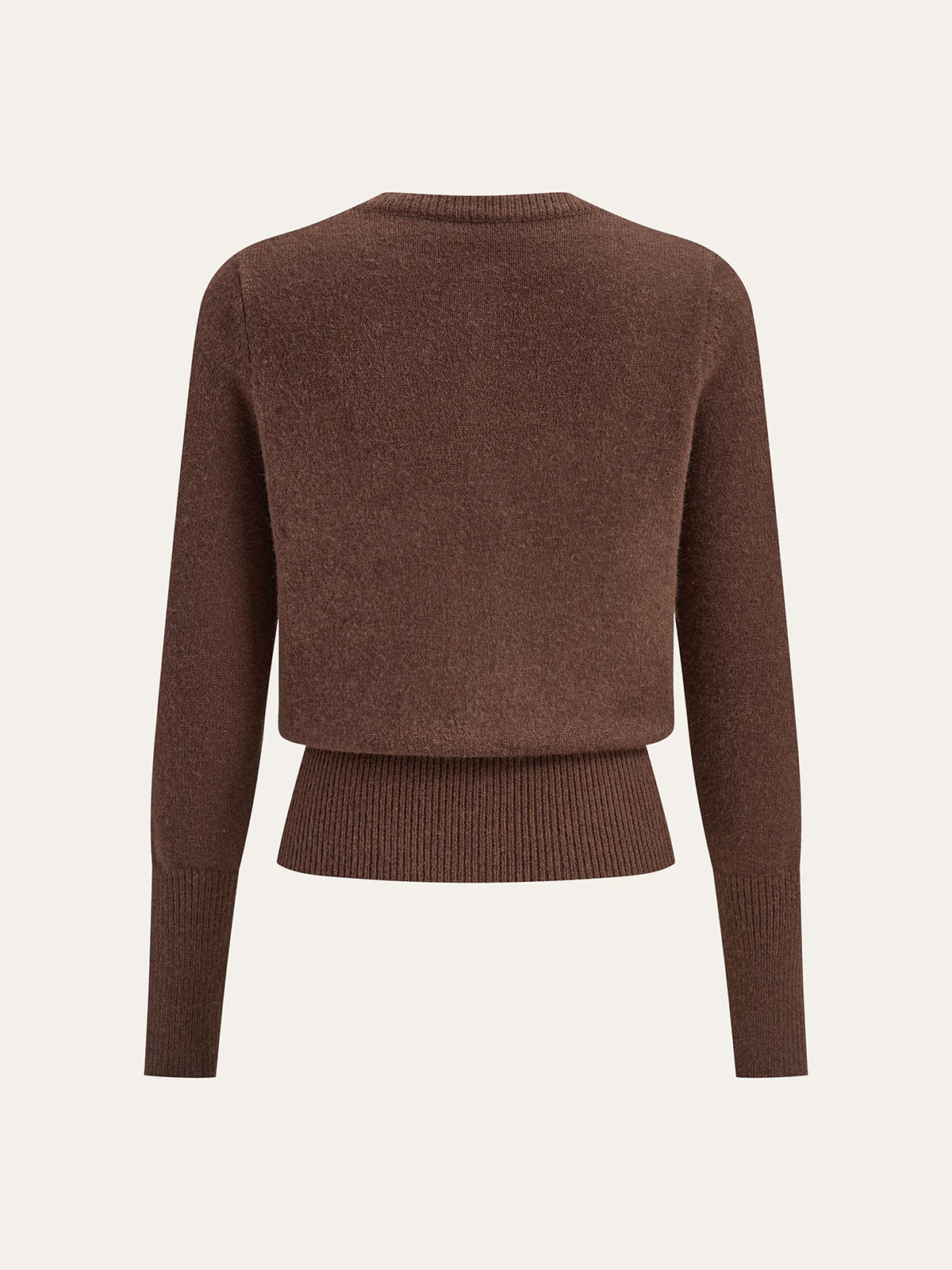 Crew Neck Button-Front Knit Cardigan - Wholesalesil