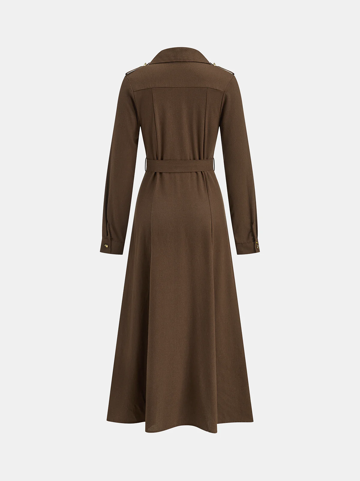 Belted Button-Front Shirt Dress - Wholesalesil