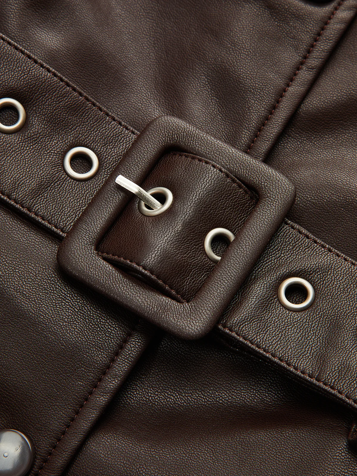 Collared Belted Faux Leather Vest - Wholesalesil