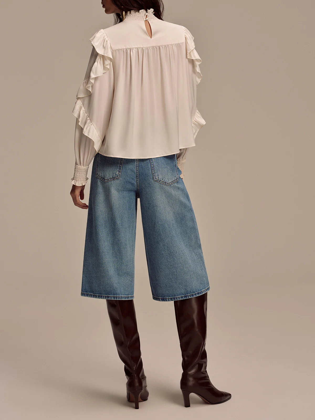 Mid-Waist Wide-Leg Jeans without Belt - Wholesalesil