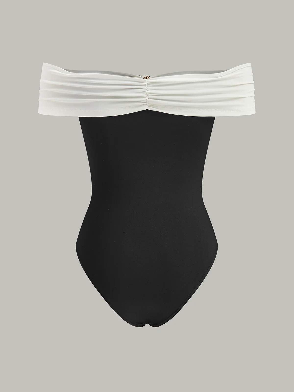 Metal Decor Off-Shoulder Bodysuit - Wholesalesil