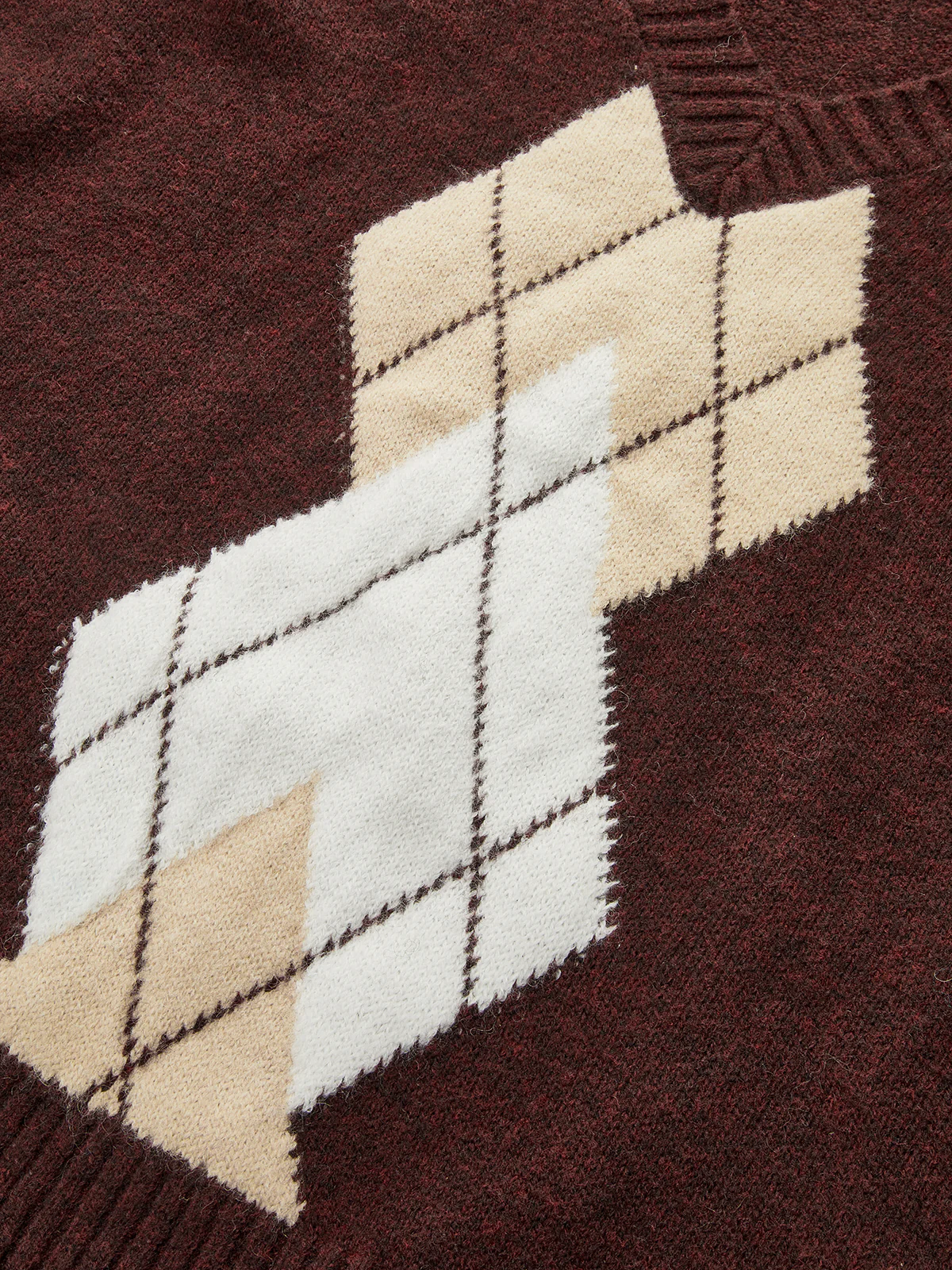 Argyle V-Neck Wool Blend Sweater Vest - Wholesalesil