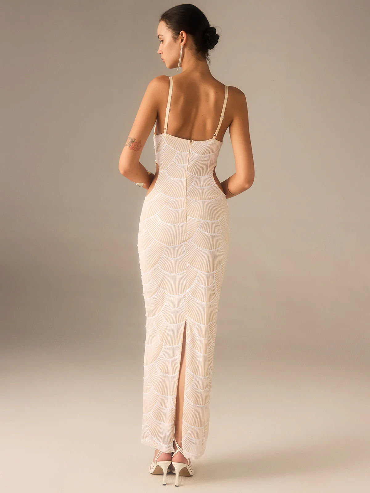 Beaded Cut-Out Maxi Dress - Wholesalesil