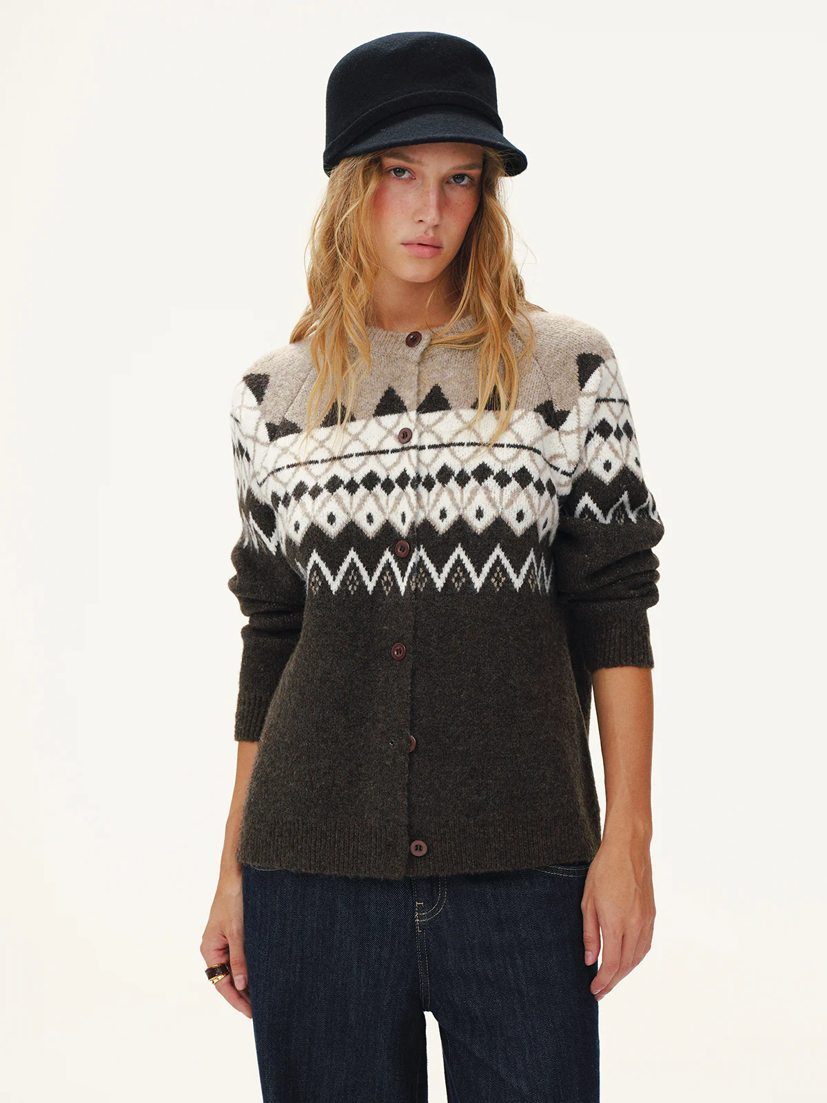 Wool-Blend Fair Isle Cardigan - Wholesalesil