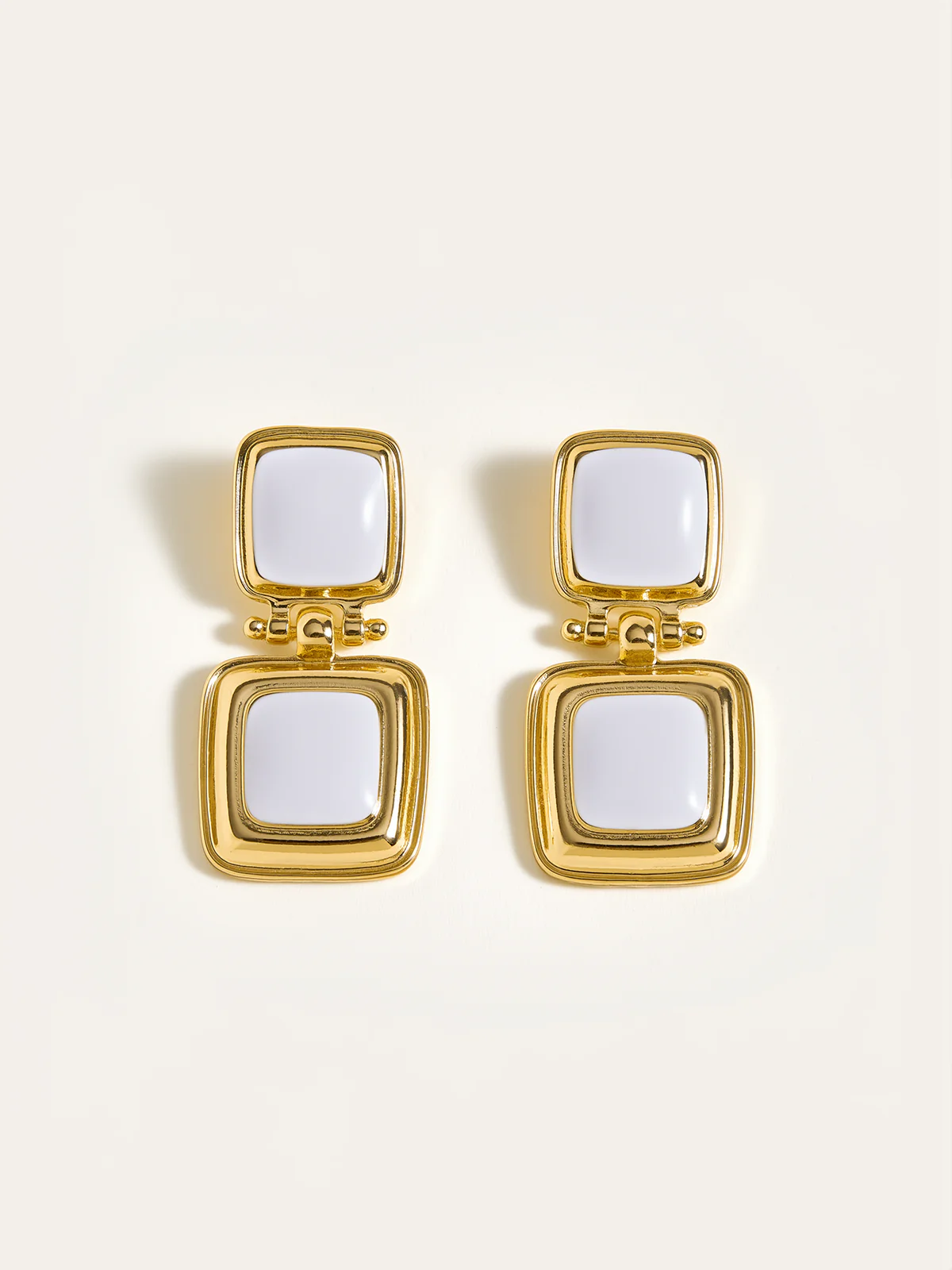Double Square Drop Earrings - Wholesalesil
